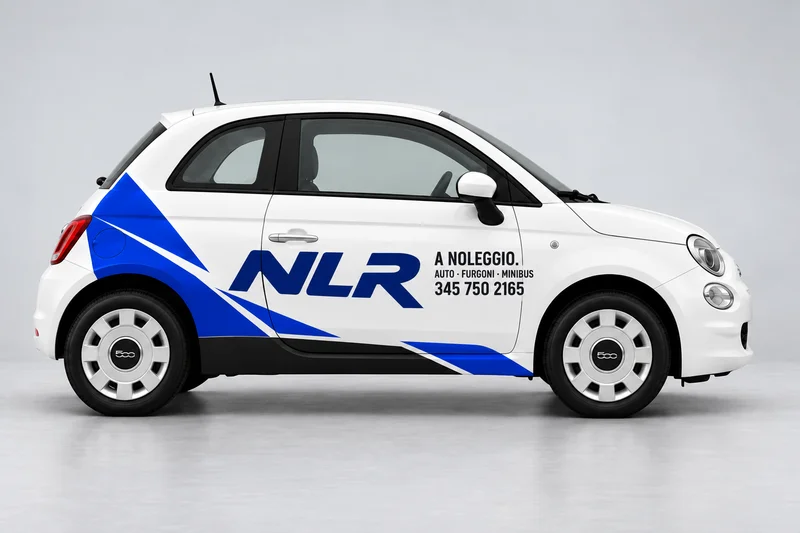 Fiat 500 con la livrea NLR restyling: rappresentazione illustrativa